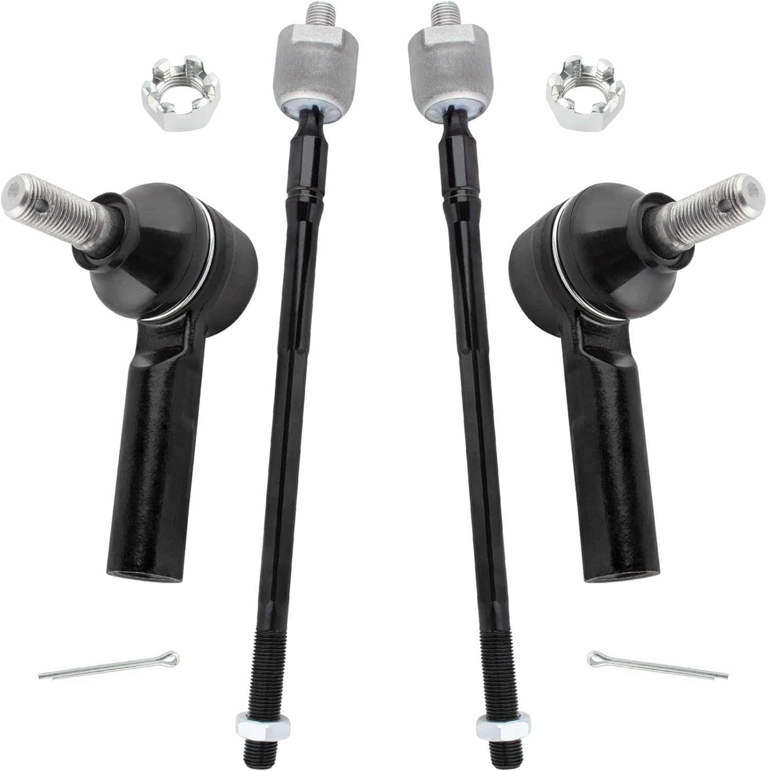 Set of 4, Front Inner & Outer Tie Rod End Kit, For Toyota RAV4 1996-2003, Corolla 1993-2002, For Chevrolet Prizm 1998-2002, Geo Prizm 1993-1997, Replace # ES2382 EV303