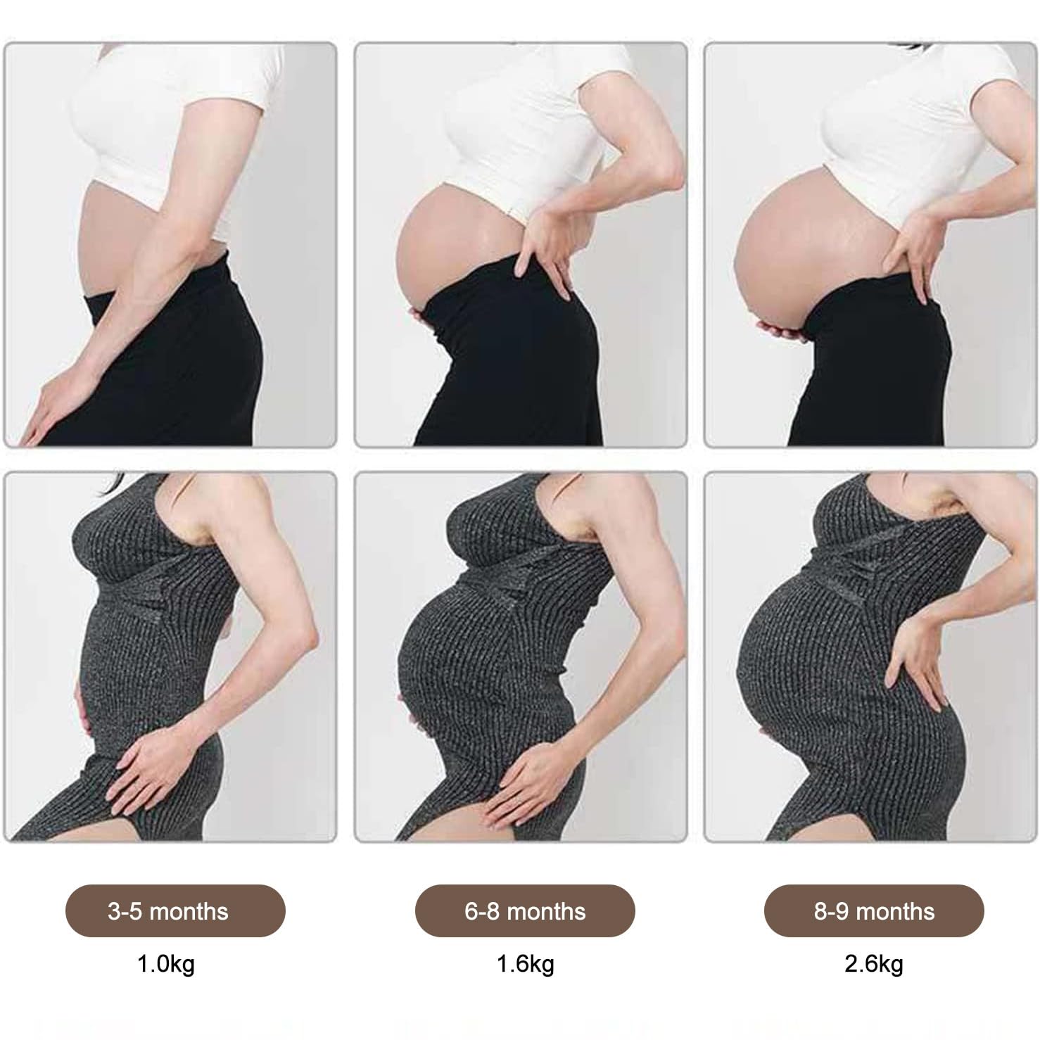 Pancia in silicone per gravidanza, per oggetti di scena cinematografici, design realistico a tutto il corpo, aspetto morbido e naturale, adatto per 3-10 mesi