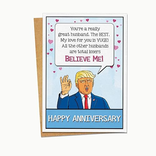 Download Amazon Com Trump Anniversary Card Funny Anniversary Cards Card For Husband A7 Size 5x7 Greeting Cards Handmade