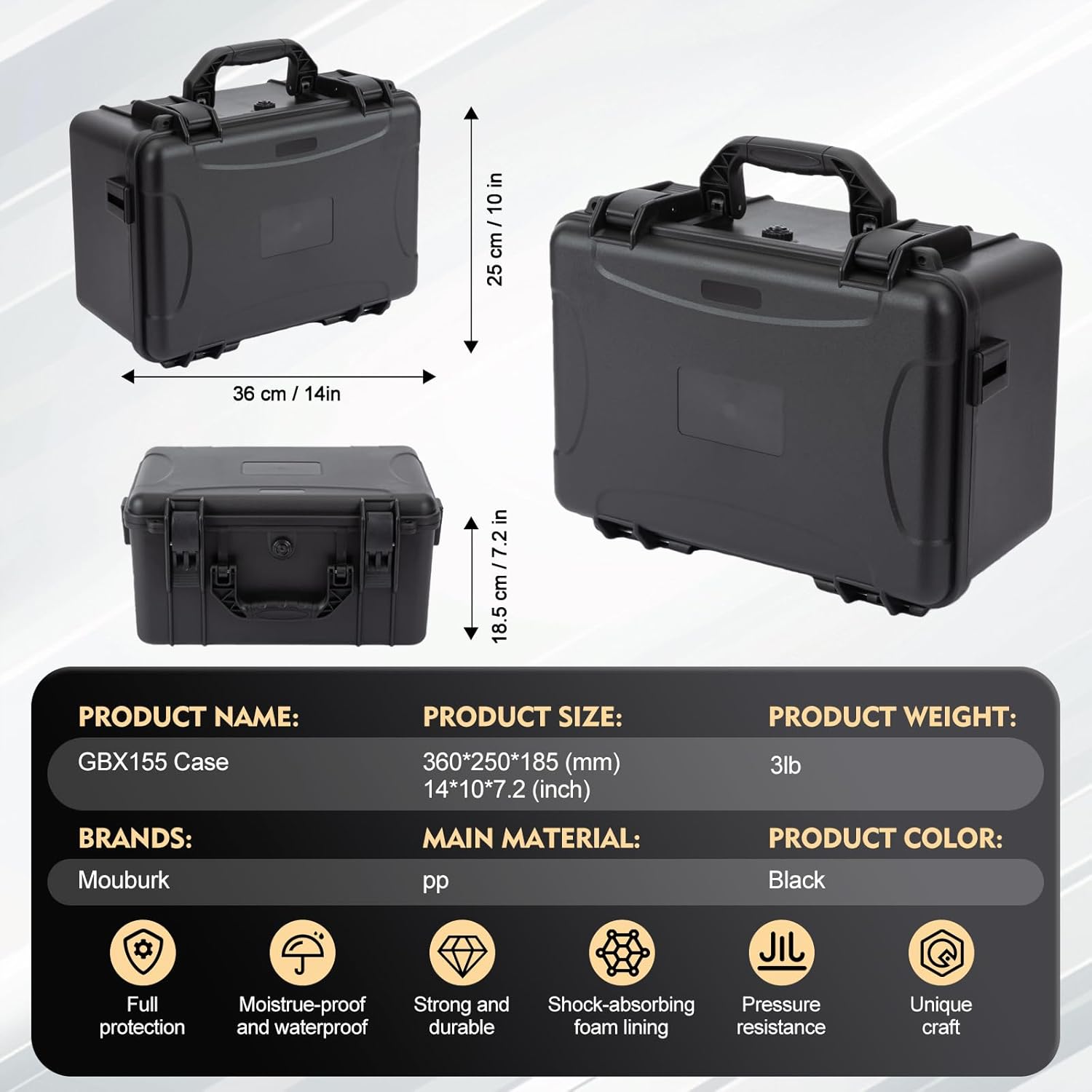 Hard Protection Case Compatible with Jump Starters, Case for Boost GB150: 3000A/Boost X GBX155: 4250A UltraSafe Jump Starter Box (with storage space)
