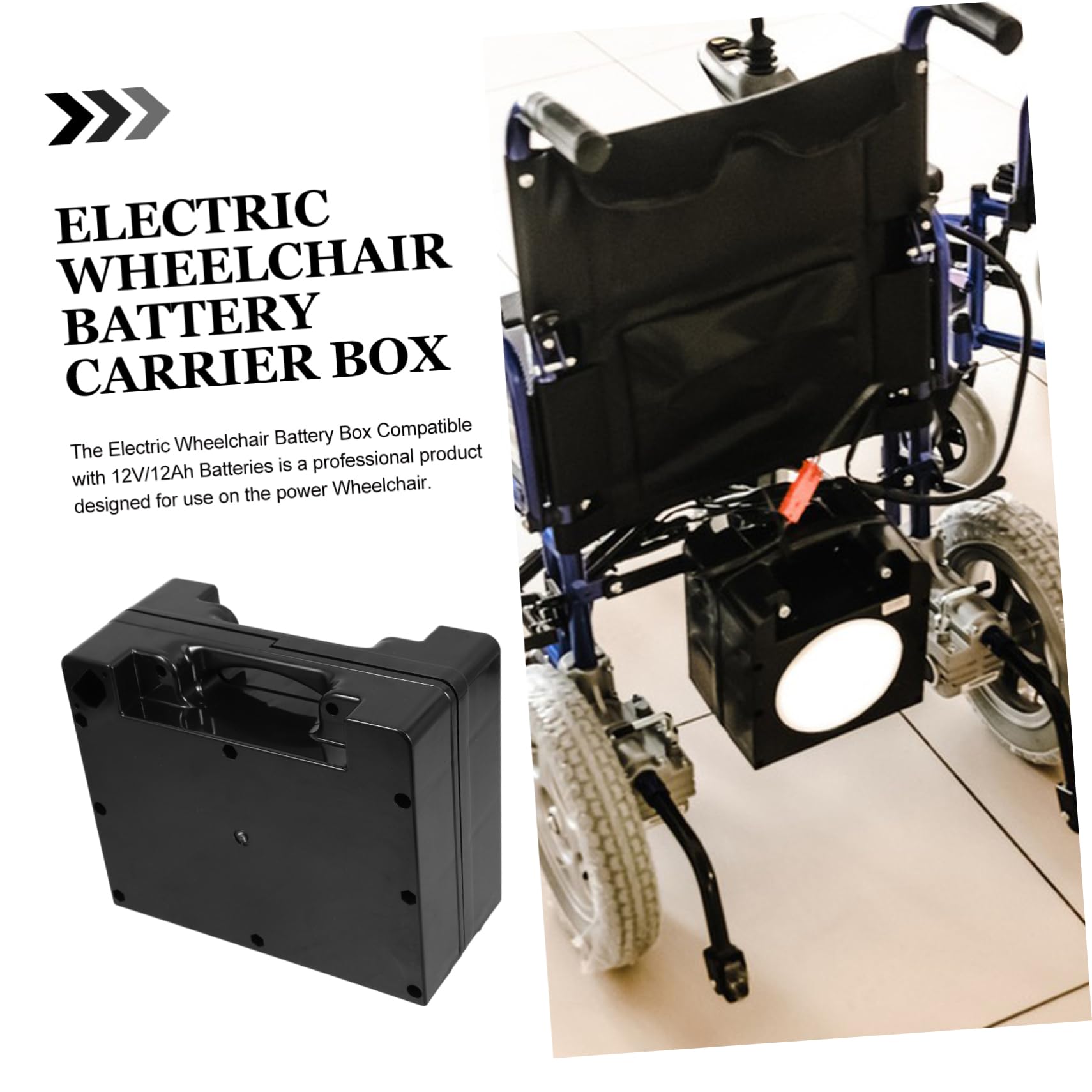 PRETYZOOM Scatola Batteria in Plastica Per Sedia Rotelle Elettrica Supporto Batteria Per Stoccaggio e Trasporto Custodia Per Sostituzione Per Sedia Rotelle