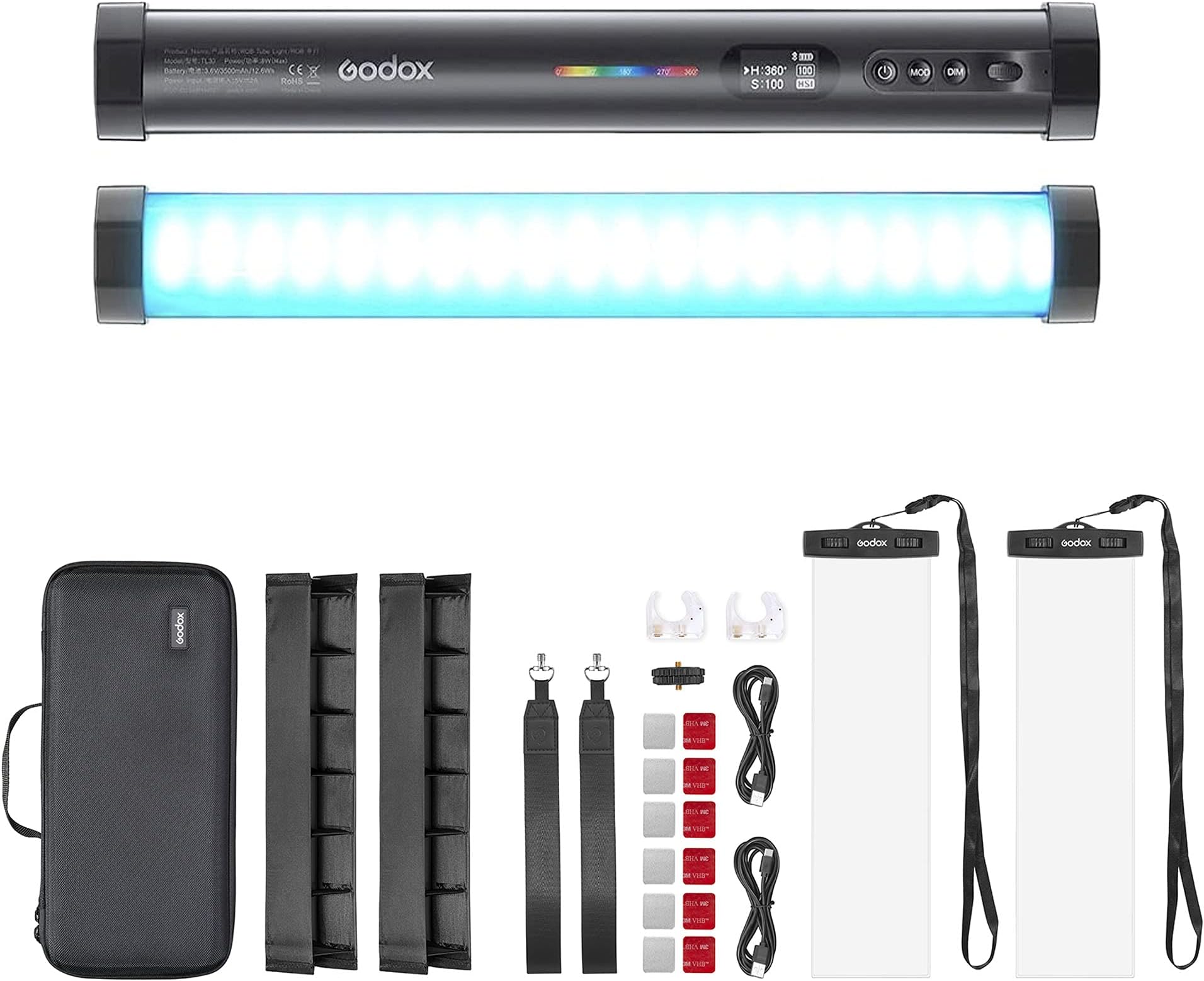 Godox TL30-K2 RGB Tube Light 2- Kit