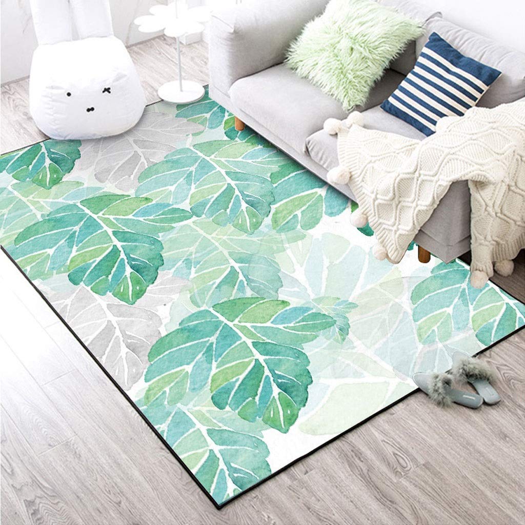 Tapis grand format salon feuilles vertes tapis de sol couloir antidérapant