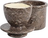 RADICALn Handmade Marble Butter Keeper Crock 4.25" - Oceanic Butter Dish with Lid for Fresh Spreadable Counter Butter