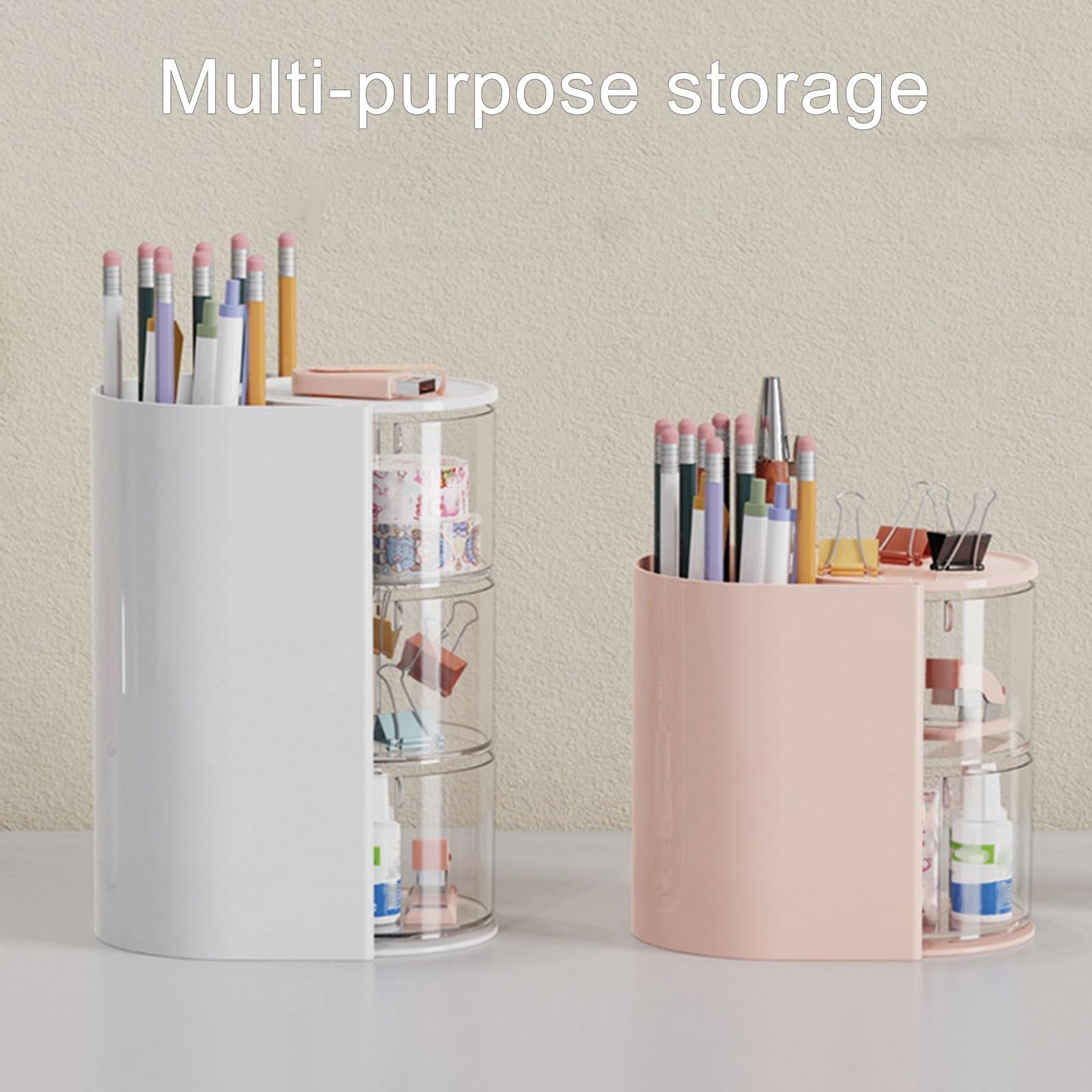 Elegante caja de almacenamiento de brochas de maquillaje y esponjas, organizador de cosméticos multiusos, accesorio para el hogar para mujeres de moda