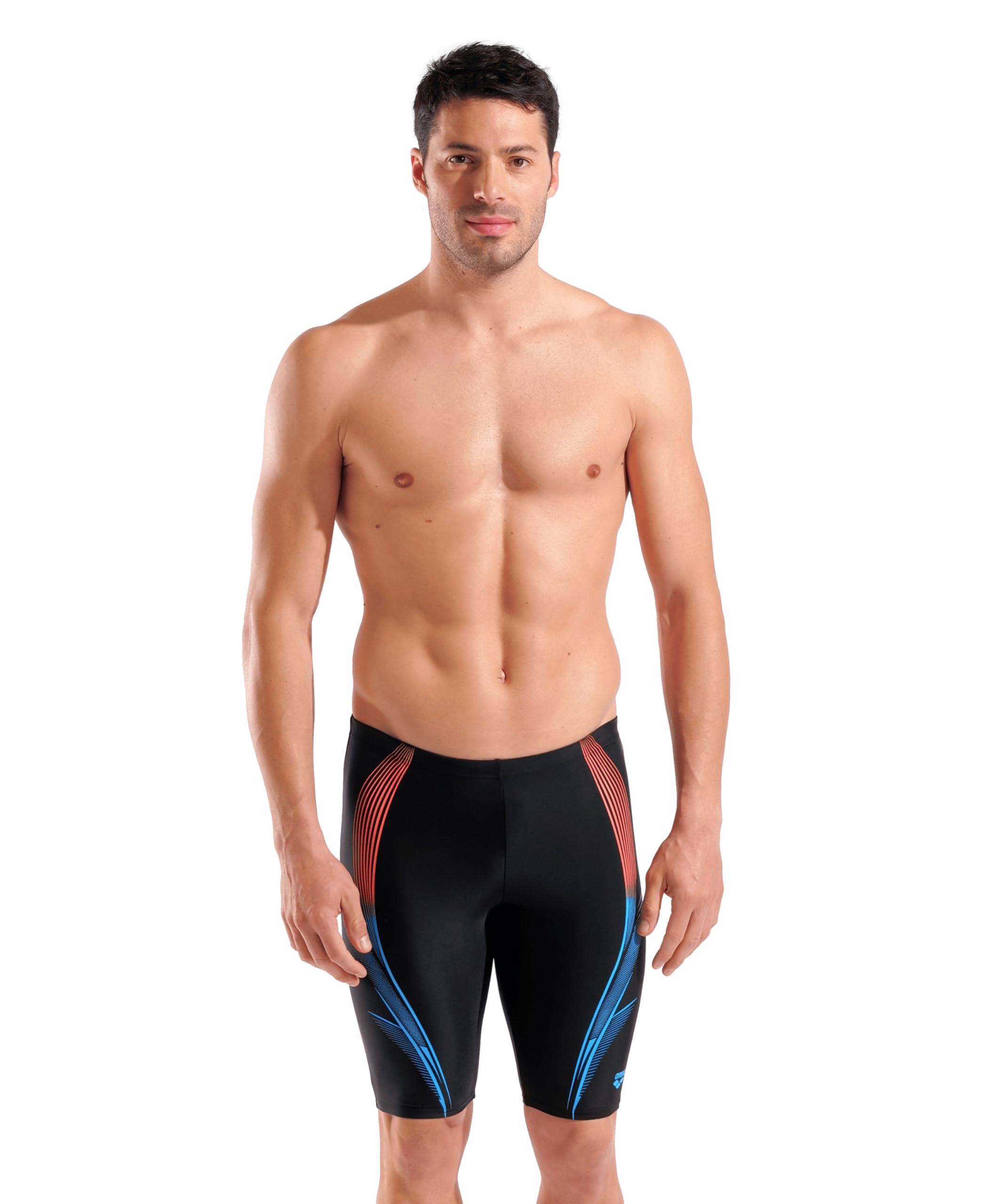 Arena Feel Men's Blast Swim Jammer Knee-Length Swimsuit Sports Pool Bathing Suit Maillot de Bain, Noir, 46 Homme