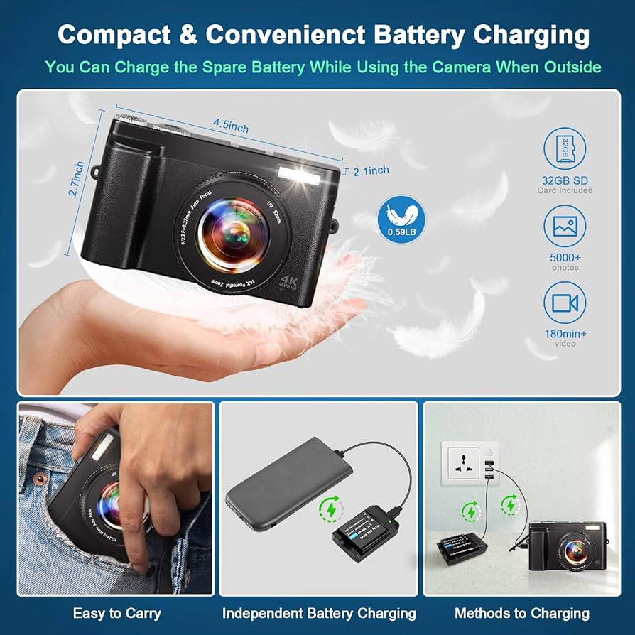 Amazon.com : 4K Digital Camera for Photography, 48MP Auto