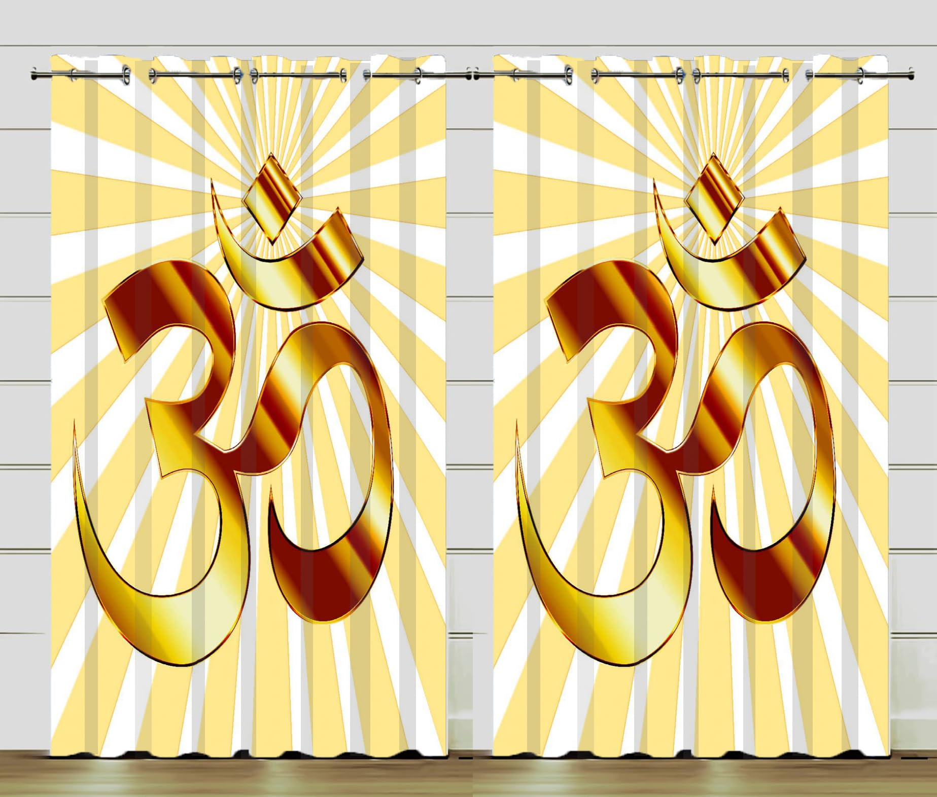 FRESH FROM LOOM Curtains for Mandir Door 7 Feet Long | Modern Home Screens | Premium Door Window Curtain | Polyester Roatry Printed God Parda | Parde for Pooja Room | | Eyelet Ring (2pc om Aum) (B0CTXBRXNJ) Amazon Price History, Amazon Price Tracker