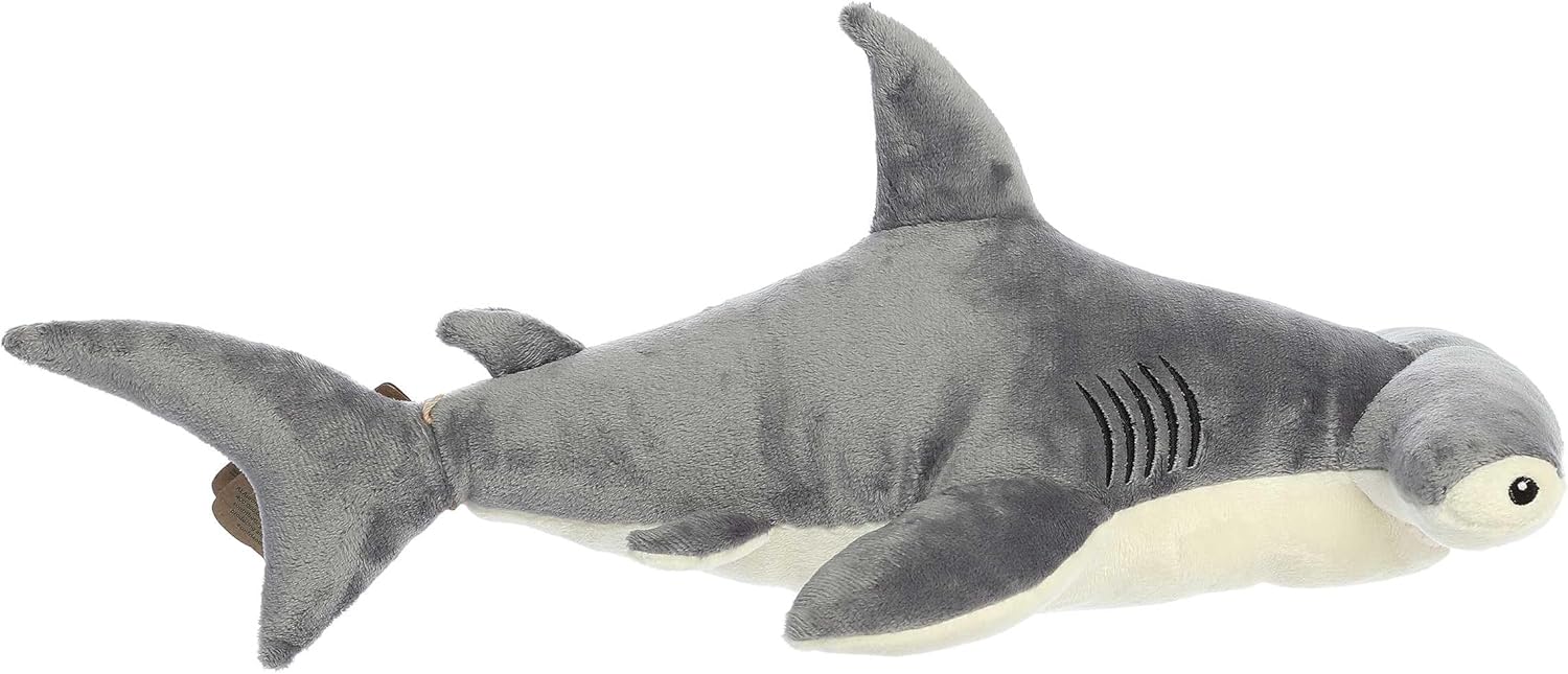 Aurora® Responsibly Made Eco Nation™ Eco Hugs™ Hammerhead Shark Stuffed Animal - Ideal for Playtime Adventures - Perfect for Birthdays or Just Because - Grey 18 Inches