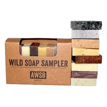 A Wild Soap Bar Sampler Gift Set, 8 Handmade Soap Bars, Travel Size | Eight 1 oz bars Desert Sage, Mustang Grape, Witch Hazel, Sassafras, Sunflower, Cedarwood, Bluebonnet, Wild Nights.