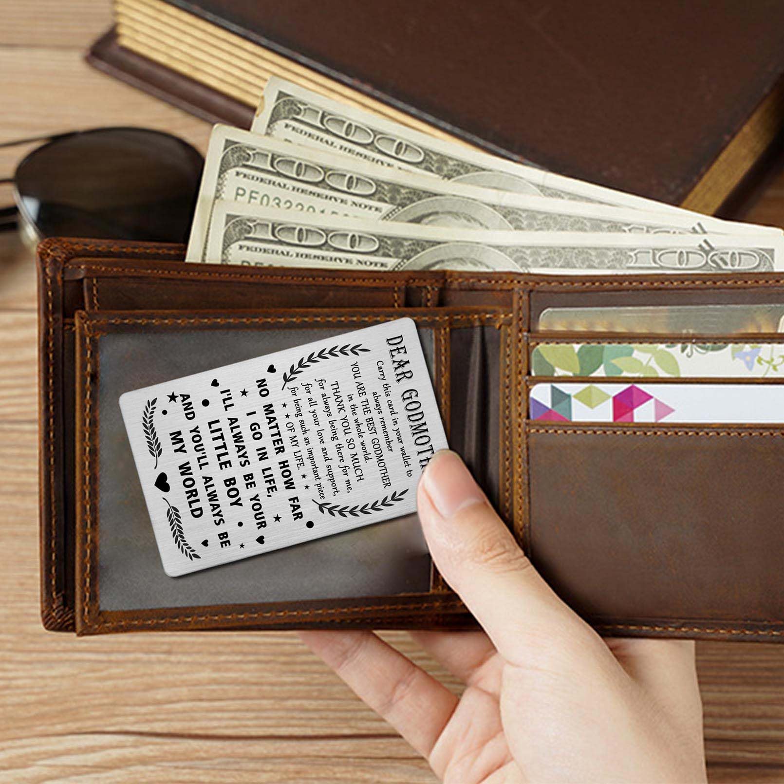 Mothers Day Card for Godmother from Godson - Great Godmother Wallet Card - I Love You Godmother Gifts from Godson - Image 4