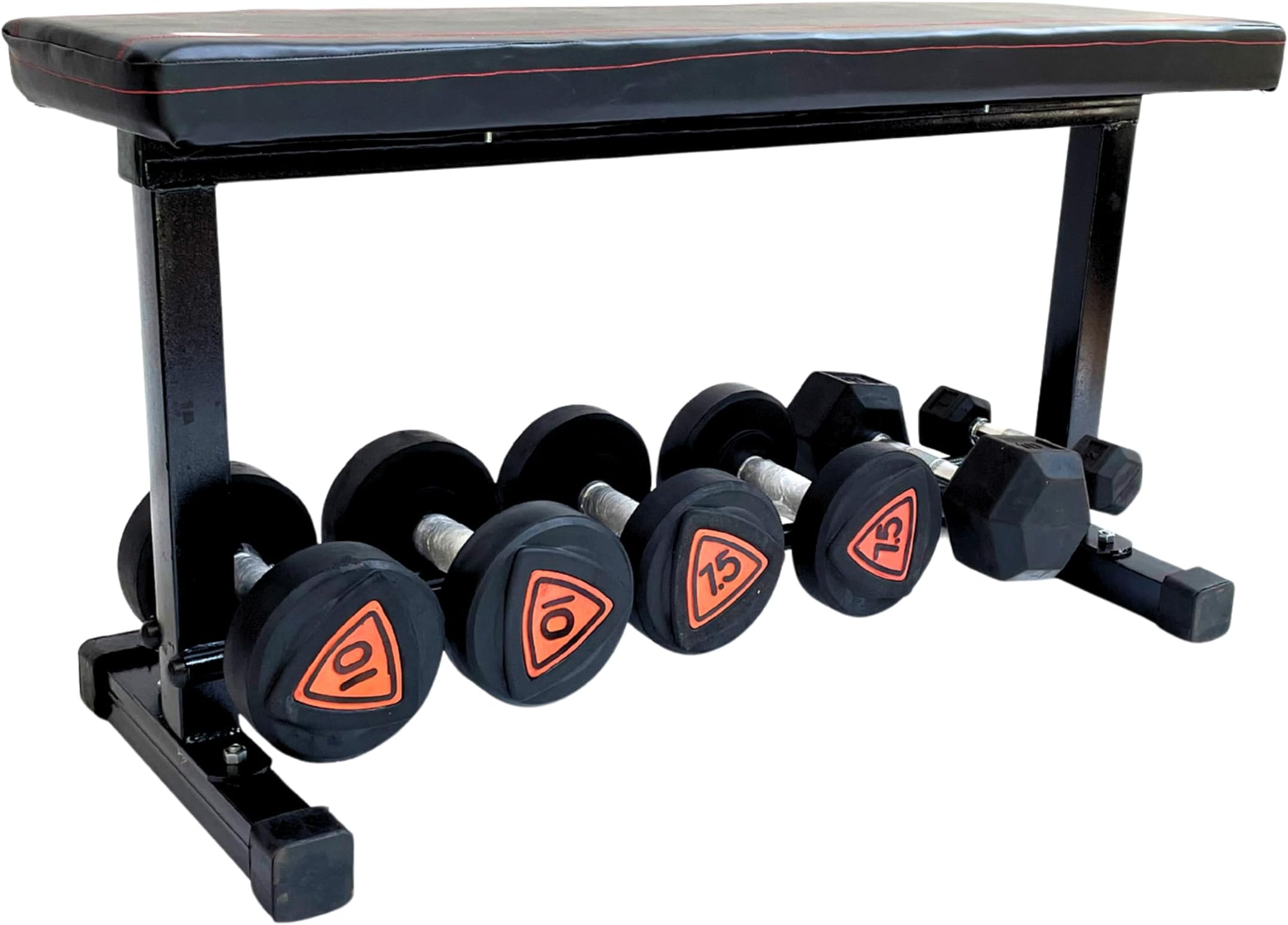 - Protoner Flat bench with dumbbell rack