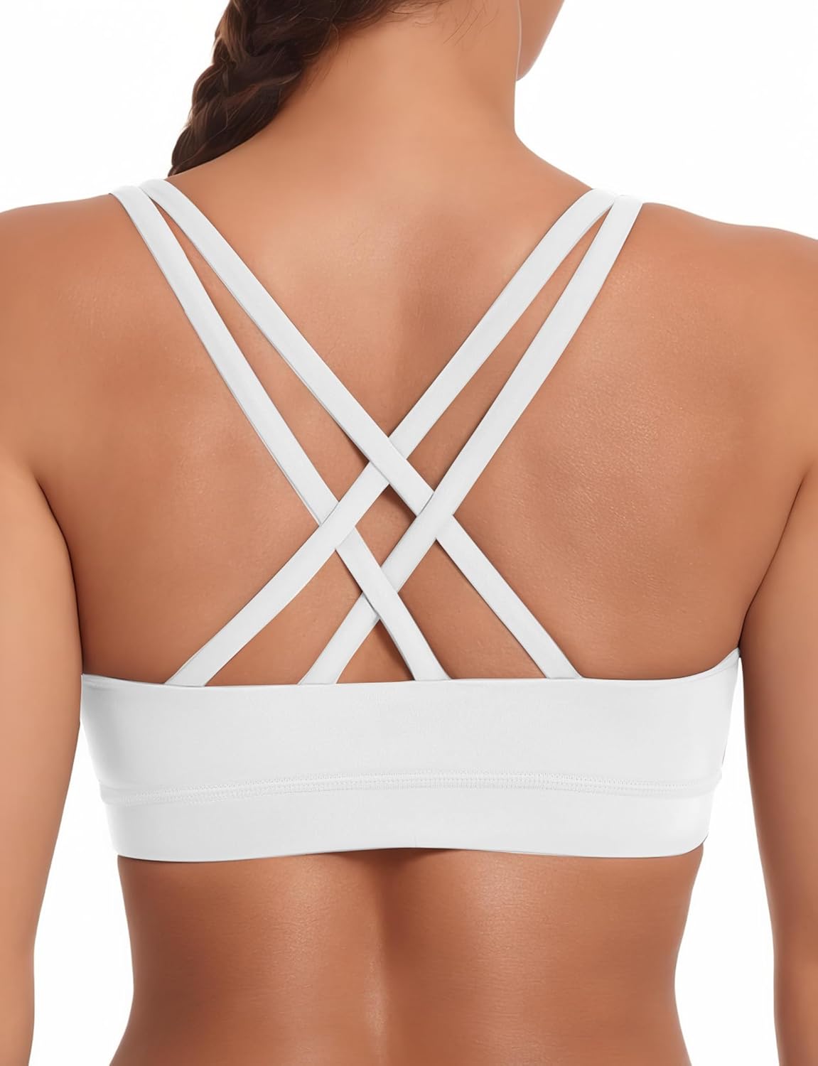 Buauty Sports Bras for Women, High Support Racerback Bras for Large Bust, High Impact Strappy Yoga Workout Gym Bra - Image 4