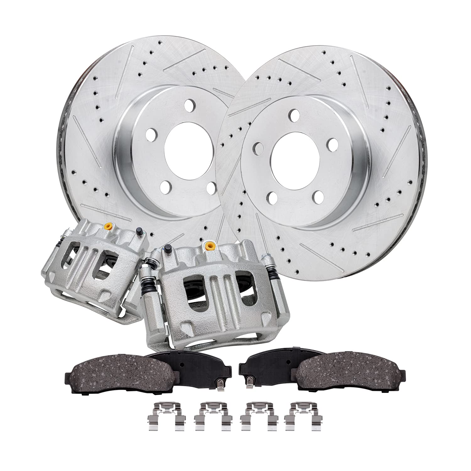 Detroit Axle - 4WD Drilled &amp; Slotted Front Brake Kit for 2003-2011 Ranger