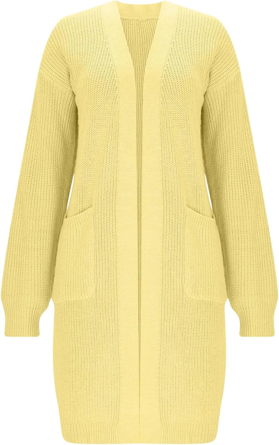 Women Casual Lightweight Open Front Knit Cardigan Sweater with Pockets 2025 Trendy Solid Color Outerwear Warm Tops