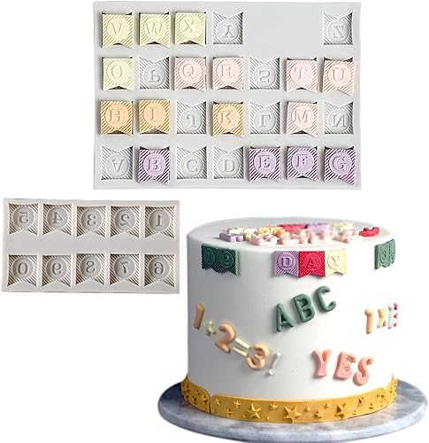 Miniatura 6 de Moldes de letras para chocolate, paquete de 4 moldes de silicona con letras del alfabeto para baby shower, decoración de pasteles, cumpleaños,