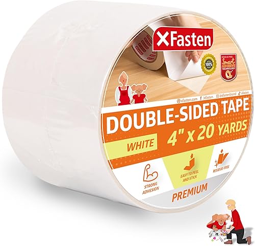 Miniatura 1 de XFasten Cinta adhesiva de doble cara, extraíble, 4 pulgadas x 20 yardas, rollo individual ideal como cinta de entrenamiento para gatos antiarañazos,