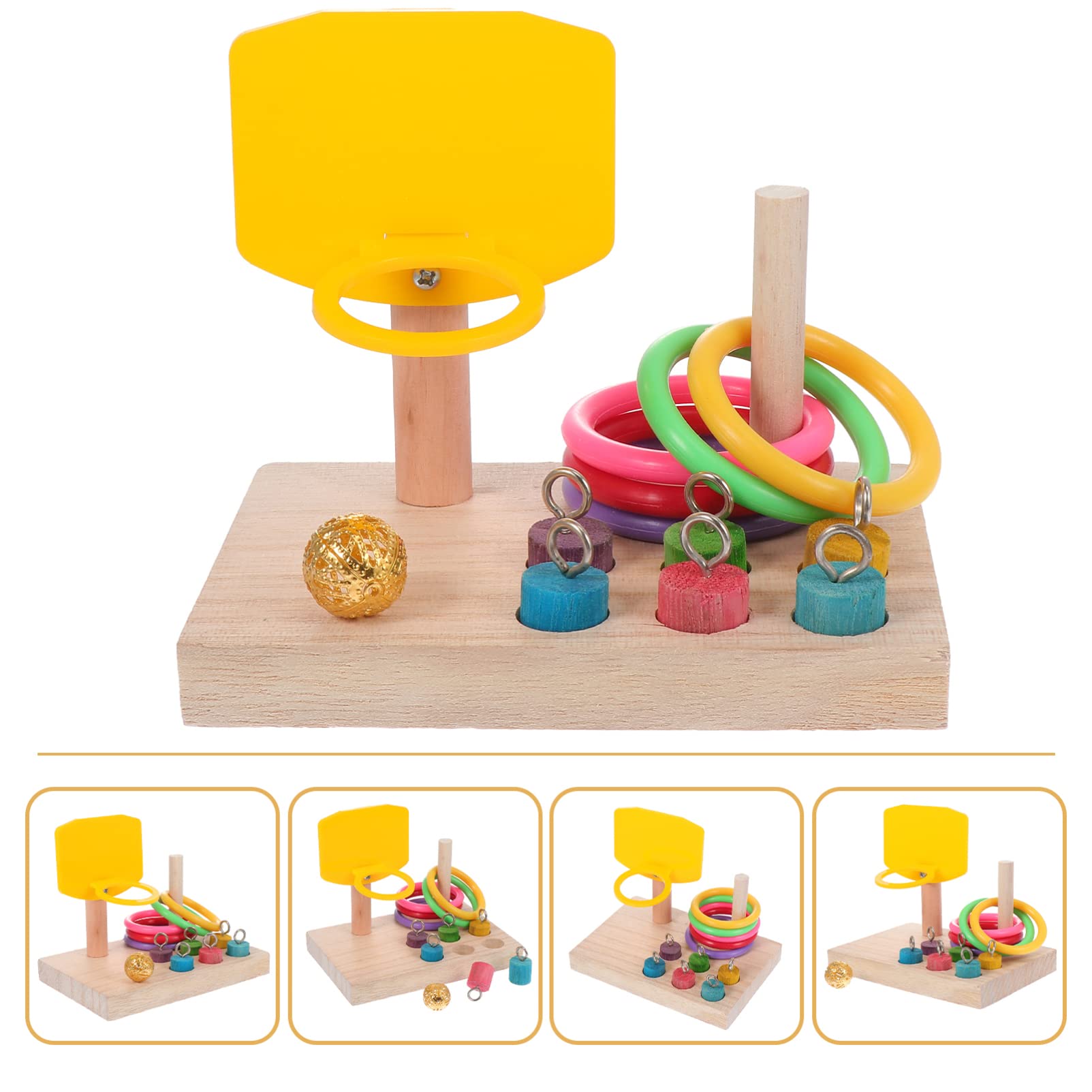 VANZACK 3juegos Juguete De Baloncesto para Perros y Pájaros Accesorio Interactivo De Entrenamiento para Periquitos y Loros Juguete De Entretenimiento Aros De Color y Material Resistente