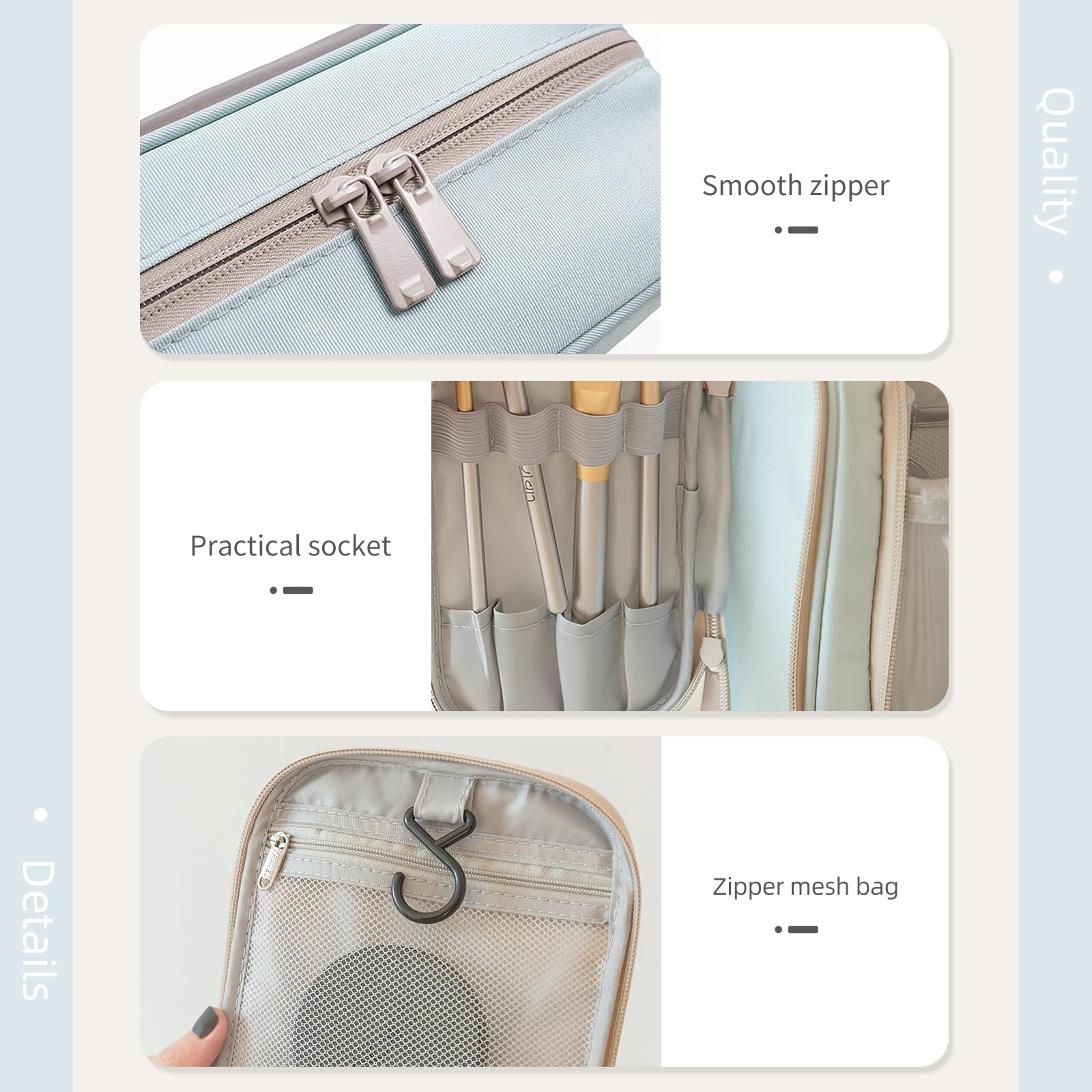 CHANXIUZAI Ladies' Makeup Bag, a Hanging Large Capacity Travel Makeup Bag That is Waterproof, Easy to Maintain - Image 3