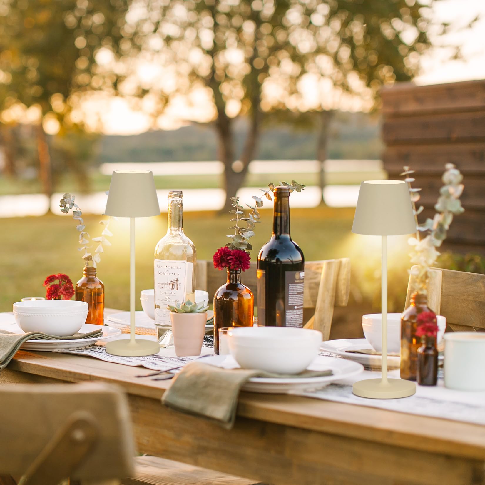 K-Bright 4 Lámparas LED Regulables De Mesa Con Batería, Inalámbricas