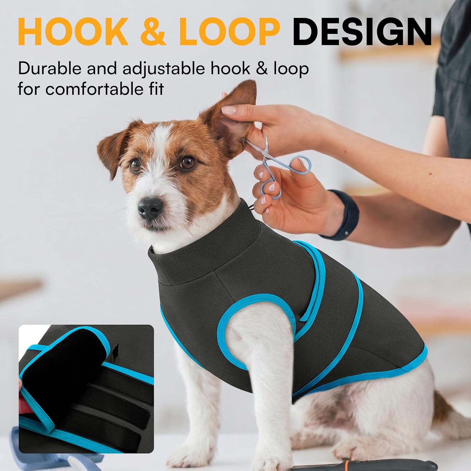 Queenmore Dog Anxiety Calming Vest,Gentle Compression Anxiety Suit for Dogs,Soft Stress Relief Dog Thunder Jacket,Breathable Dogs Calming Shirt for Separation,Thunder, Fireworks, Grey, XS