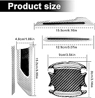 Vista 2 de Juego de 12 calcomanías reflectantes para automóvil, espejo retrovisor, laterales y manijas de puerta, fibra de carbono 3D, antiarañazos, películas