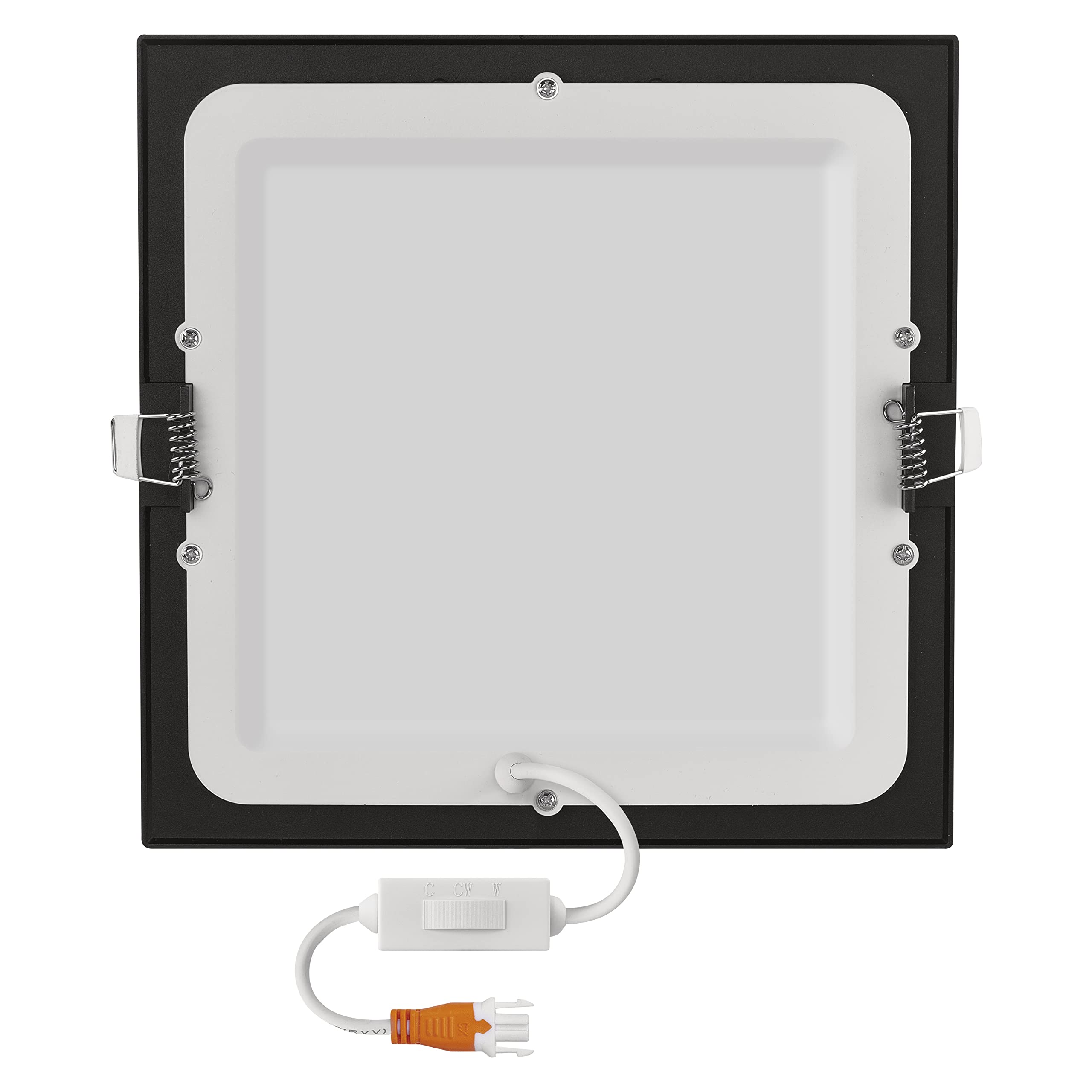 EMOS Panel LED de 18 W, cuadrado, 1600 lm, lámpara de techo, 22,5 x 22,5 cm, profundidad de montaje extraplana, 2,1 cm, 3 colores de luz ajustables blanco cálido neutro (30004000 K), incluye