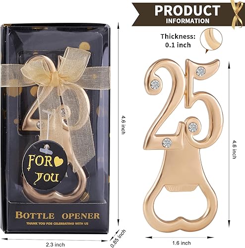Miniatura 2 de Paquete de 36 abridores creativos de botellas para regalos de fiesta de cumpleaños de 25 o aniversario de boda, regalos de fiesta de cumpleaños con