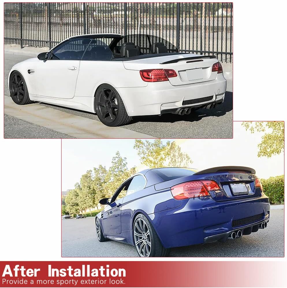 E93 Carbon Fiber Rear Spoiler Fits for BMW 3 Series 335i 328i M3 Convertible 2D 2007-2013 CF Rear Trunk Lip Deck Lid Spoiler Wing