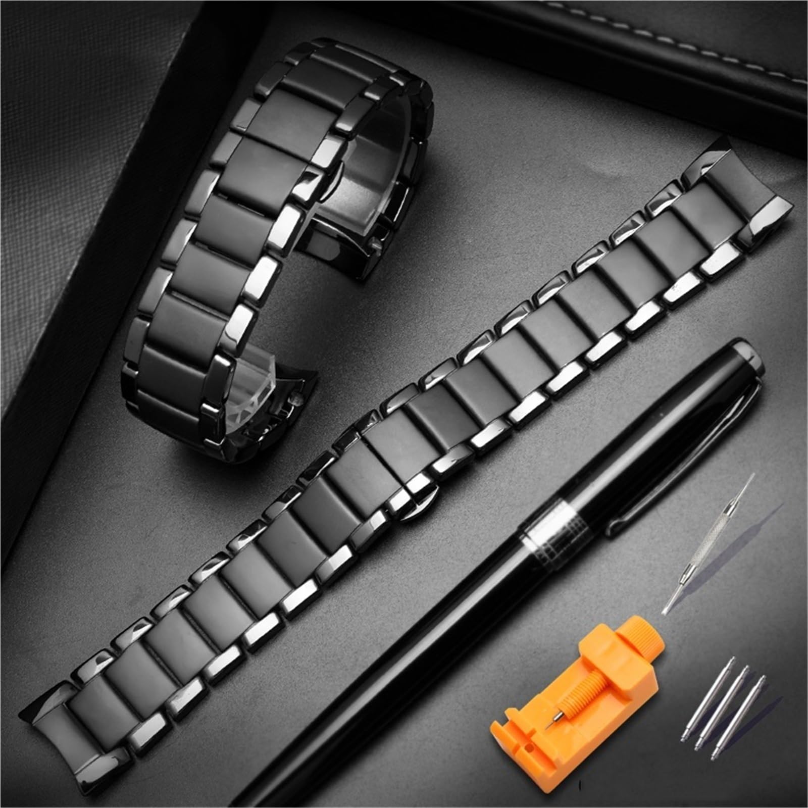 Correa de reloj de metal de cerámica Correa de reloj de liberación rápida 22 mm, 24 mm Pulsera de repuesto universal for hombres y mujeres Accesorios for relojes inteligentes