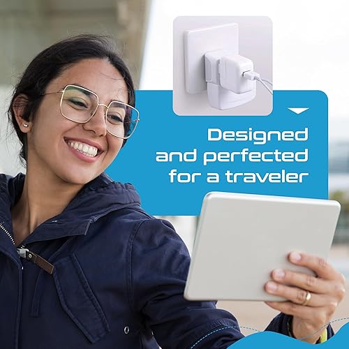 Miniatura 7 de Ceptics - Adaptador de enchufe de alimentación, tipo I 2 en 1, de EE. UU. a Australia, China, Nueva Zelanda, con entradas duales de EE. UU., CE,