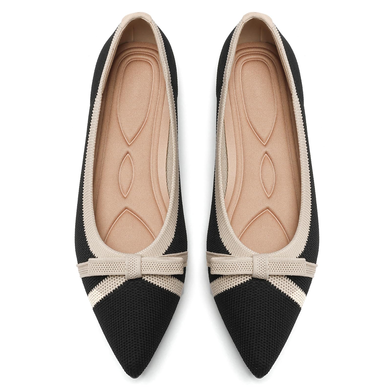 Oexuios Knit Pointed Flats