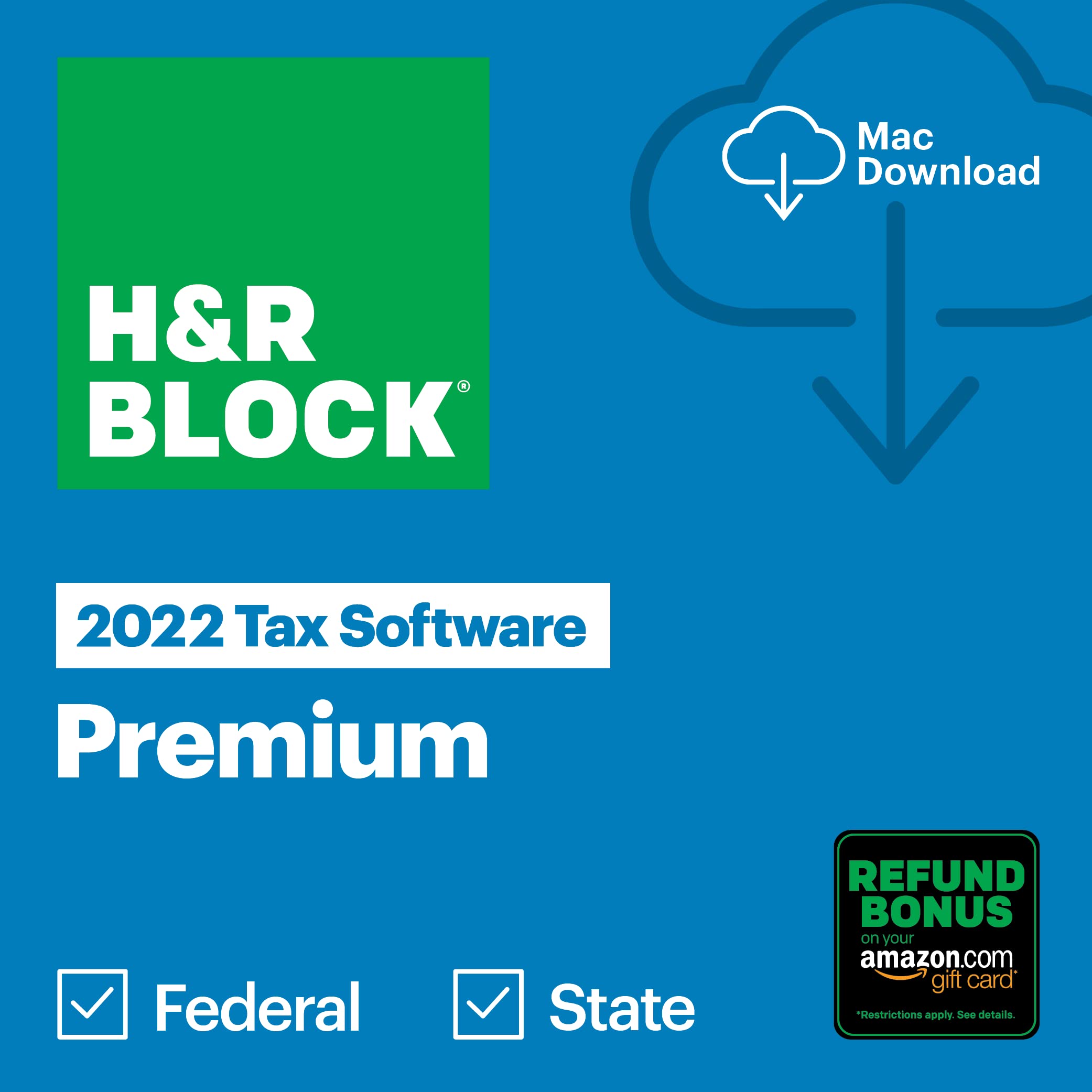 H&amp;R Block Tax Software Premium 2022 with Refund Bonus Offer (Amazon Exclusive) [Mac Download] (Old Version)