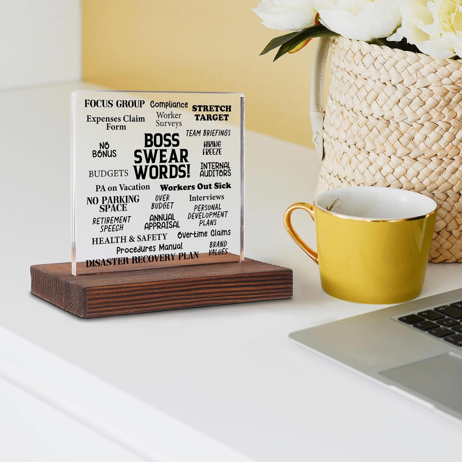 Funny Boss Gift for Leader Coworker Acrylic Sign Office Desk Decor Plate image 3