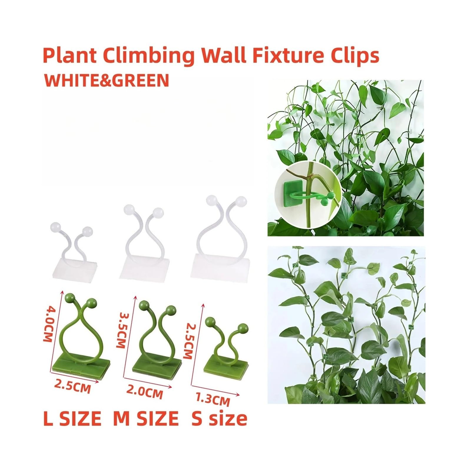 Generico 10/20PCS Clip for Fissaggio a Parete for Piante rampicanti Ganci for Fibbia autoadesivi for Vite