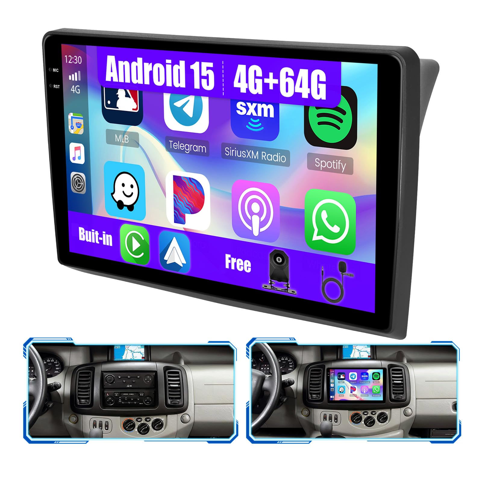 [4G+64G] Inefala Android 15 Autoradio pour Renault Trafic 2001-2010/Opel Vivaro 2006-2010/Nissan Primastar 2006-2014 avec Wireless Carplay Android Auto GPS WiFi RDS SWC Caméra de Recul Mic