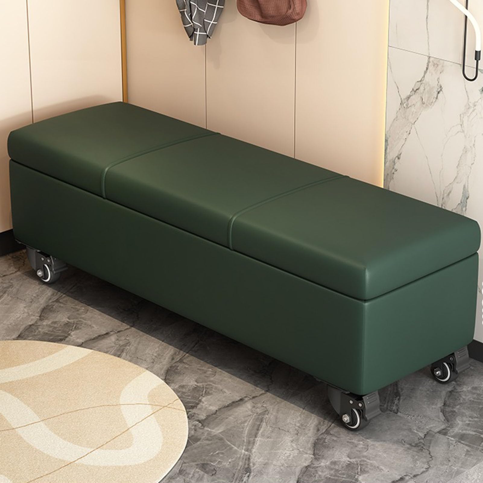 FCXWEVR Ele Leather Sto Bench - Upholsteting for Bedroom & Living Room Hidden Space for Shoes & tials Slish Entryway Stool & Nightstand nizer