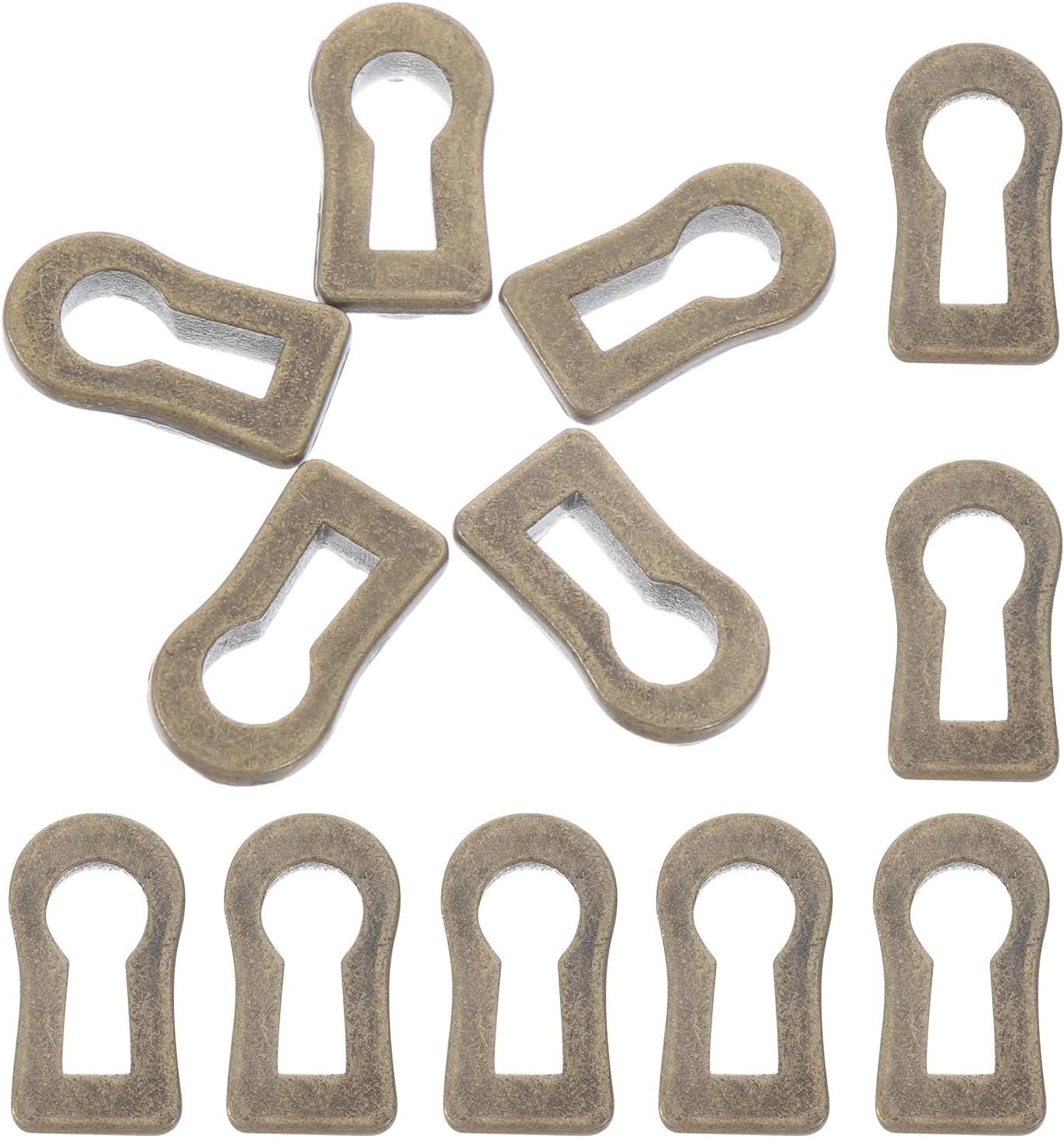 CALLARON 12pcs Oval Furniture Lock Escutcheon Plates in Zinc Alloy, Vintage Keyhole Decoration with Broad Compatibility for Drawer Hardware and DIY Assembly