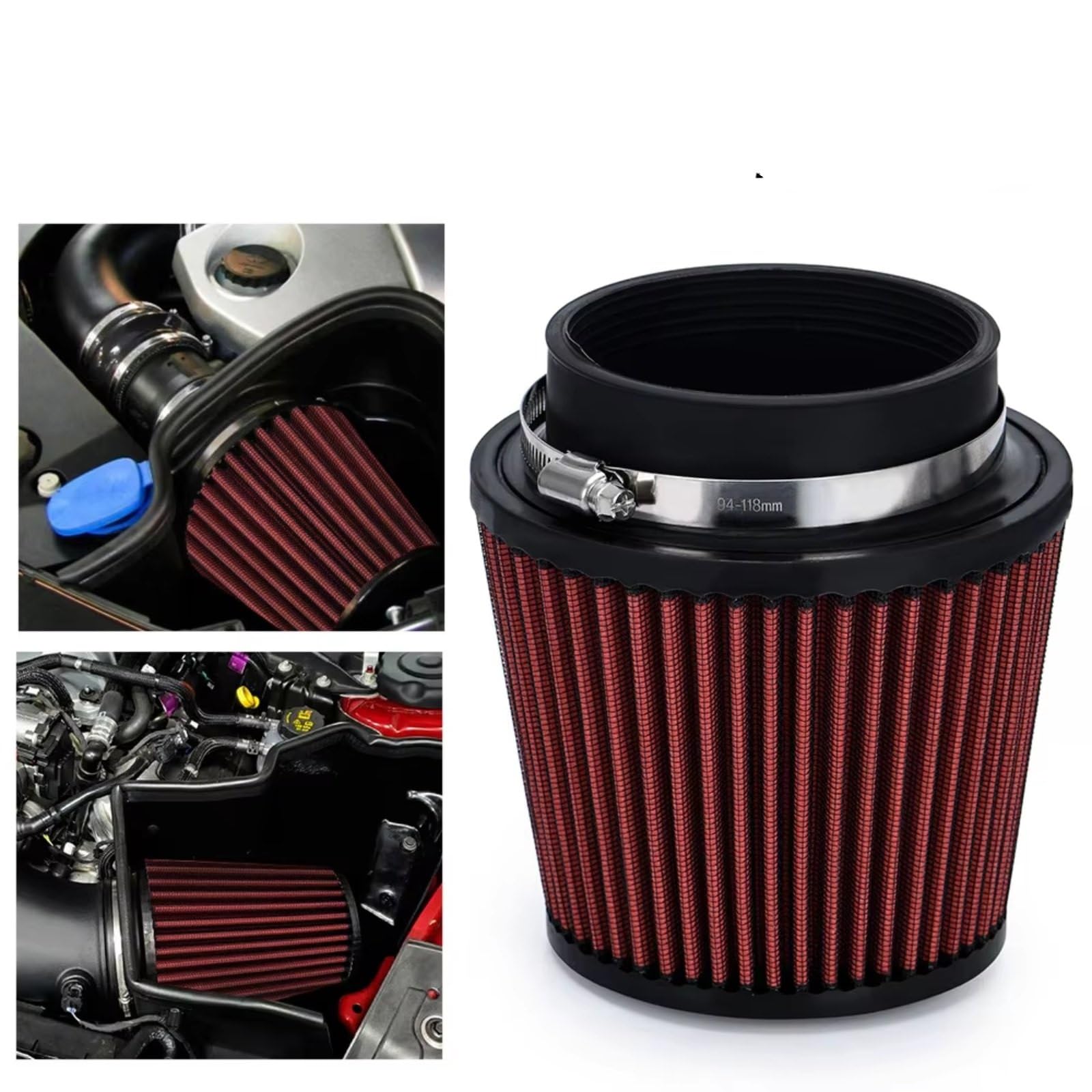 4" 100 Mm 4,5 Pouces Universel Filtre Air Voiture Entrée Haut Débit