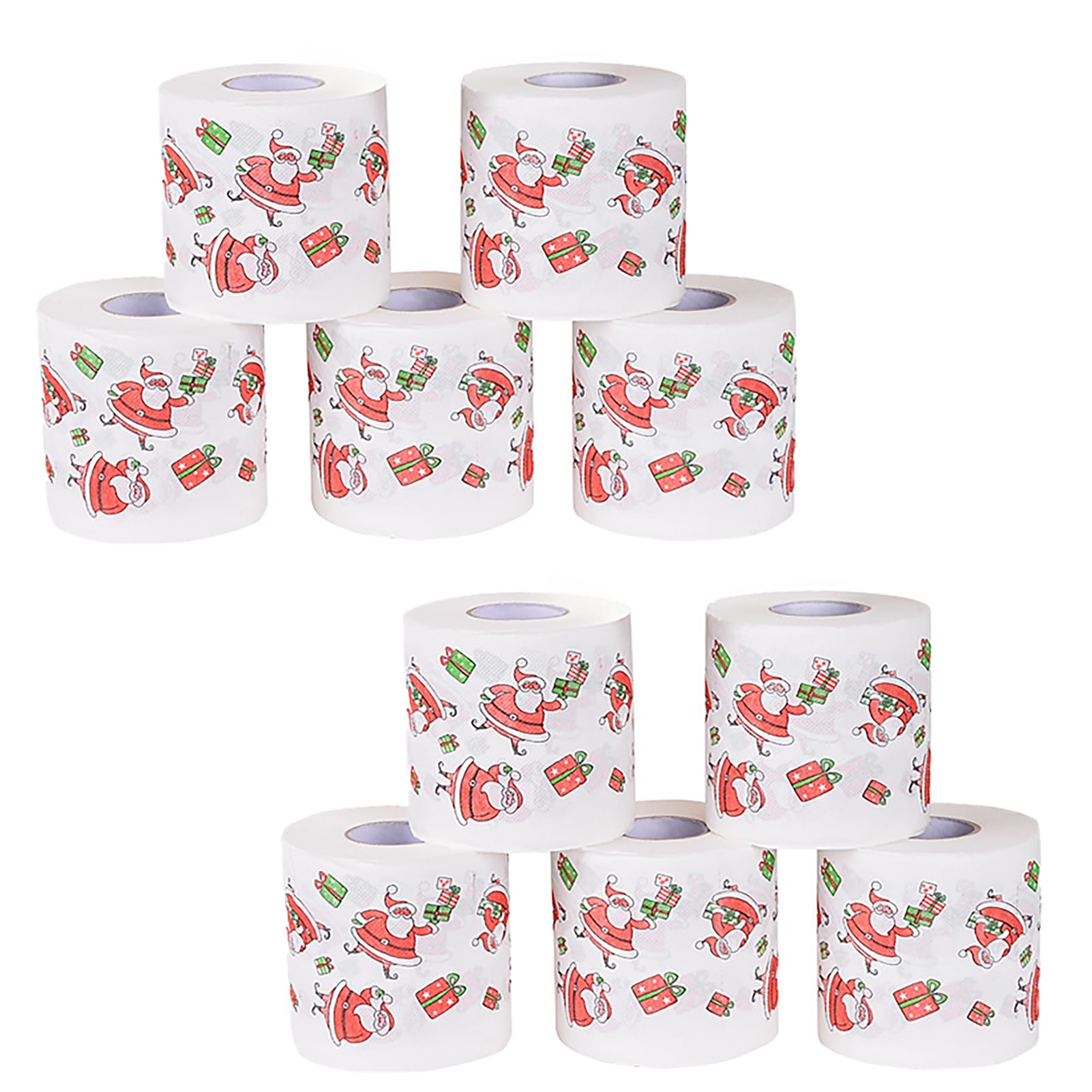 Papier toaletowy, świąteczny wzór papieru toaletowego, 10 rolek papieru toaletowego, kolorowy papier toaletowy 2-warstwowa chusteczka do kąpieli, papier toaletowy z pulpy z drewna zego, D