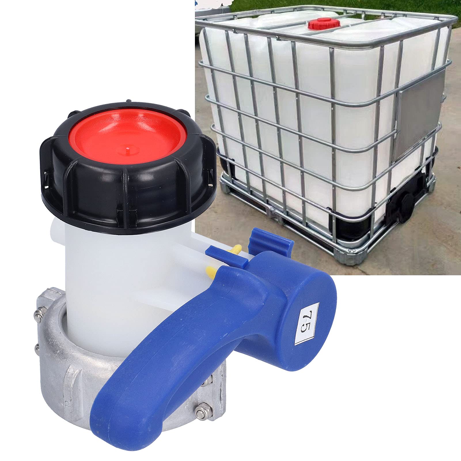 Butterfly Valve Tap, IBC Tank Adapter Adapter Outlet Control Connecteur Remplacement DN50 pour Le réservoir IBC, Barreaux Chimiques