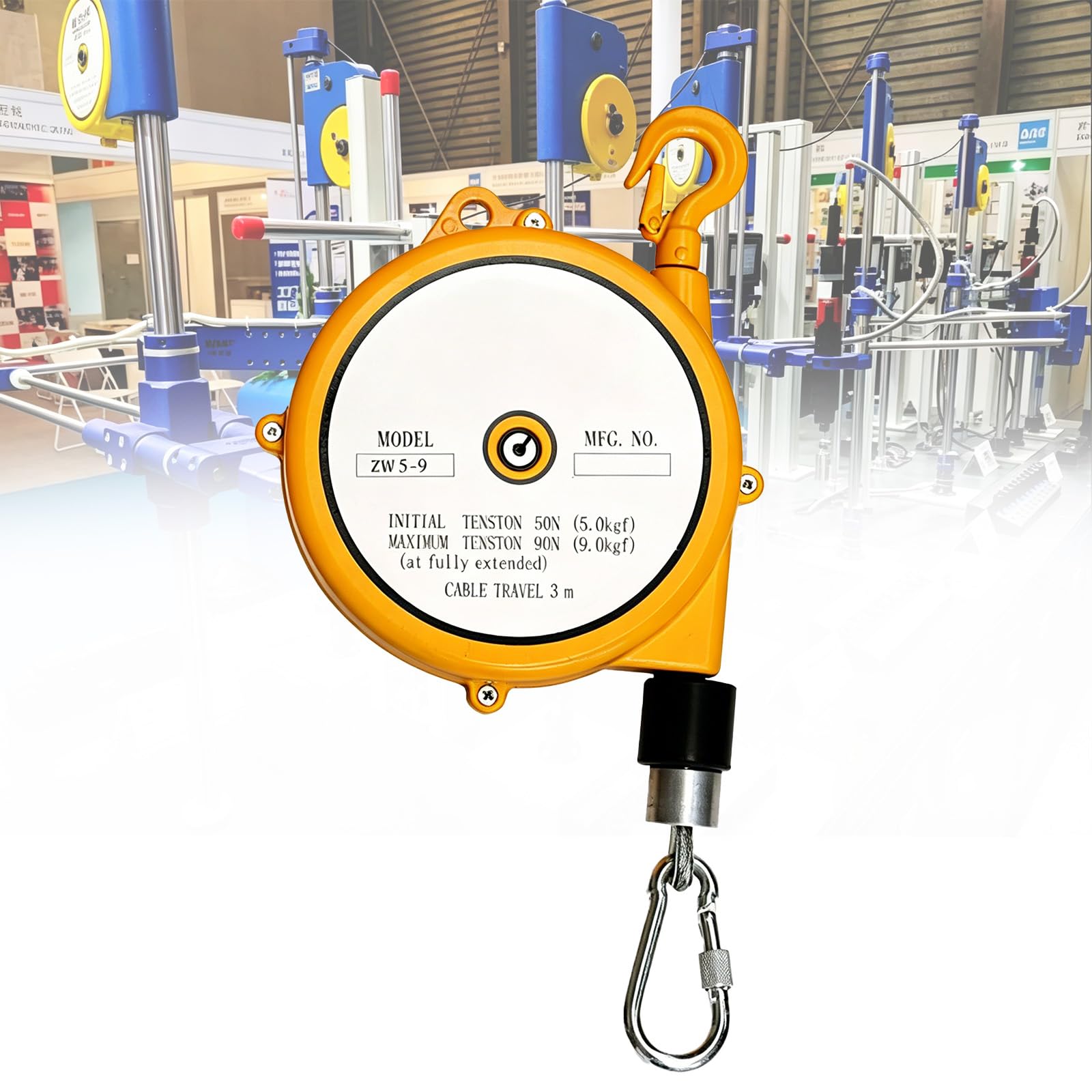 COYEUX Self-locking Spring Balancer, Industrial Retractable Spring Tool, 3m Wire Rope, Multiple Load, Aluminum Alloy For Auto Assembly Welding Workshop Factory Production 5-9kg