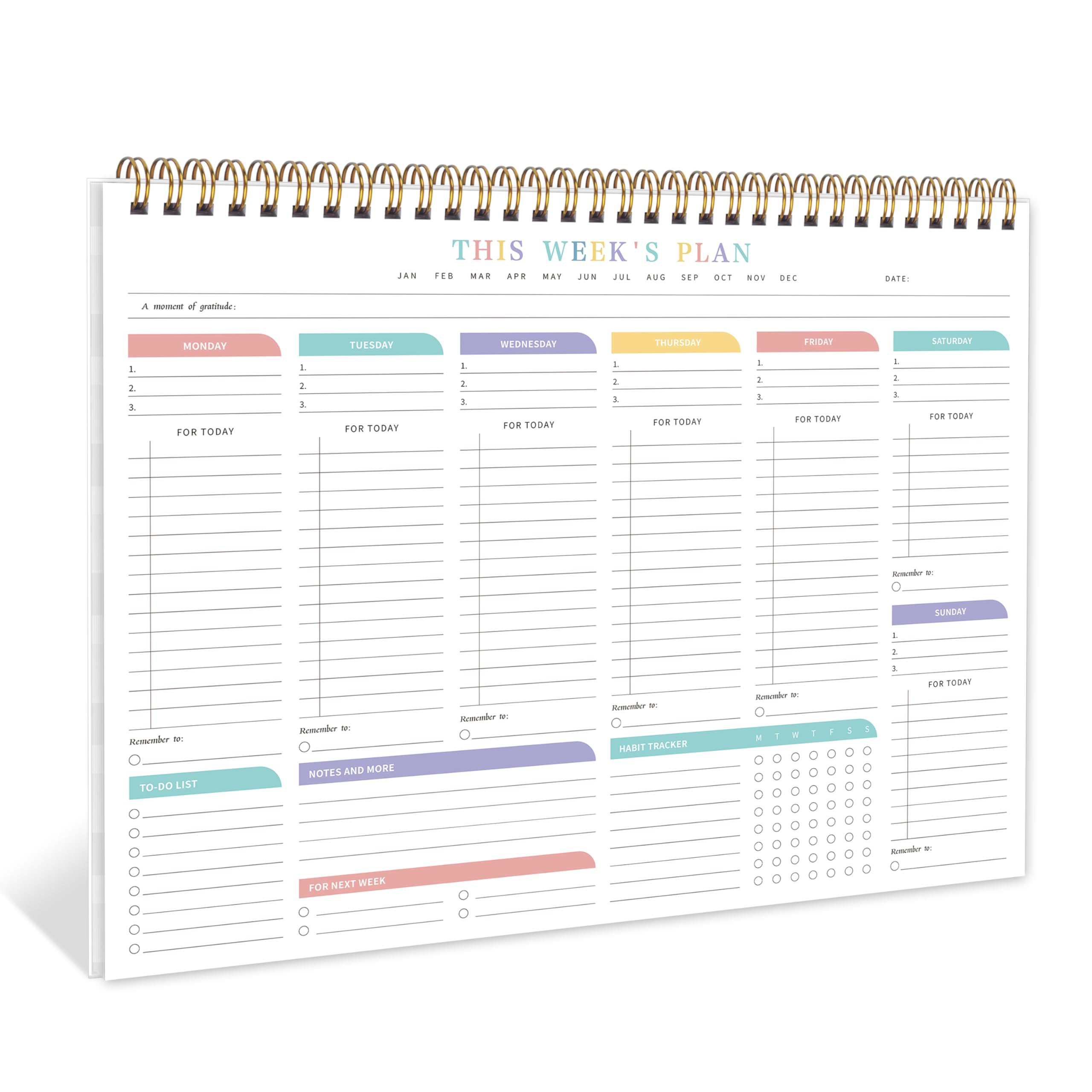 Weekly To Do List Notepad with 52 Undated Sheets（8.5"×11"）- Undated Weekly Desk Planner for Women & Man, School/Office Supplies