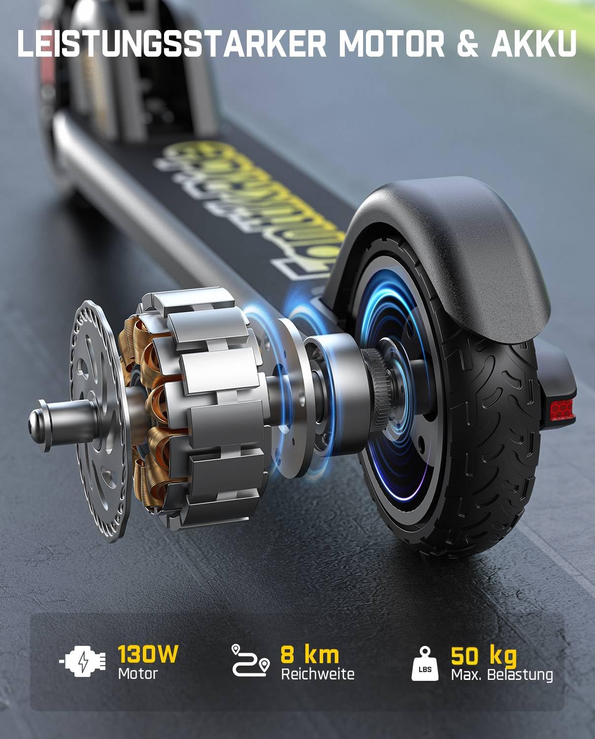 FanttikRide C9 Elektroroller für Kinder 8-12 Jahren, 2 Geschwindigkeiten 10/16 km/h, 8 KM Reichweite, Höhenverstellbar, Faltbar, E Roller Kinder