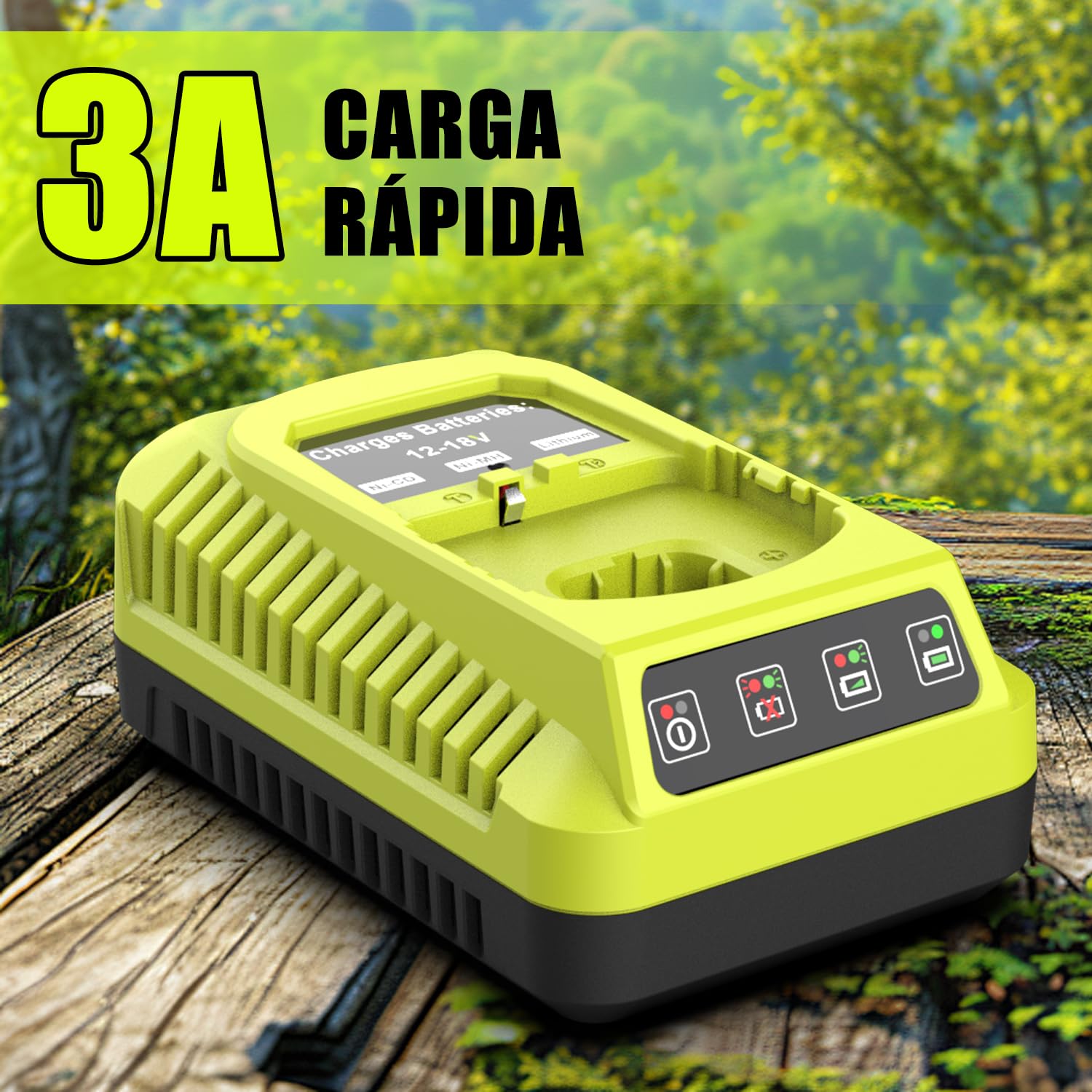 P117 18V Cargador de Repuesto para Ryobi 12V~18V Cargado P118 Compatible con Ryobi Batería One+ P108 P107 P104 P105 P102 P103