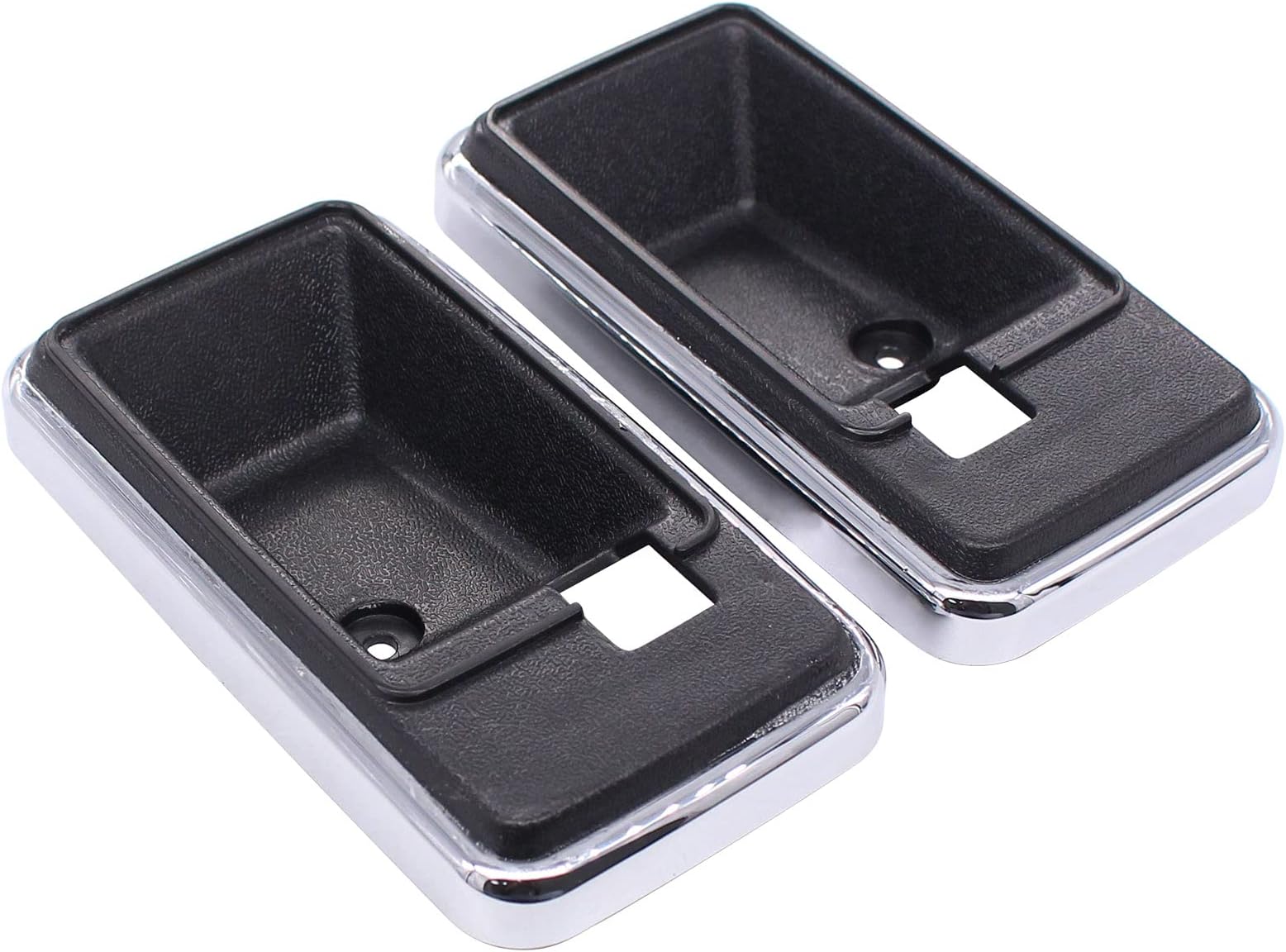 XtremeAmazing 2Pcs Front Left and Right Black Chrome Interior Door Handle Bezel Cup for Camaro Firebird 1976-1981