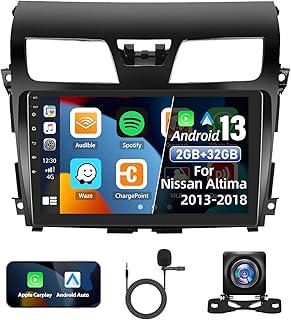 2+32G Android 11 Car Stereo for Nissan Altima 2013-2018 with Wireless Carplay Android Auto,10.1'' Touchscreen Car Radio with Mirror Link,WiFi,GPS Navigation,Bluetooth,FM/RDS Radio,SWC+AHD Rear Camera