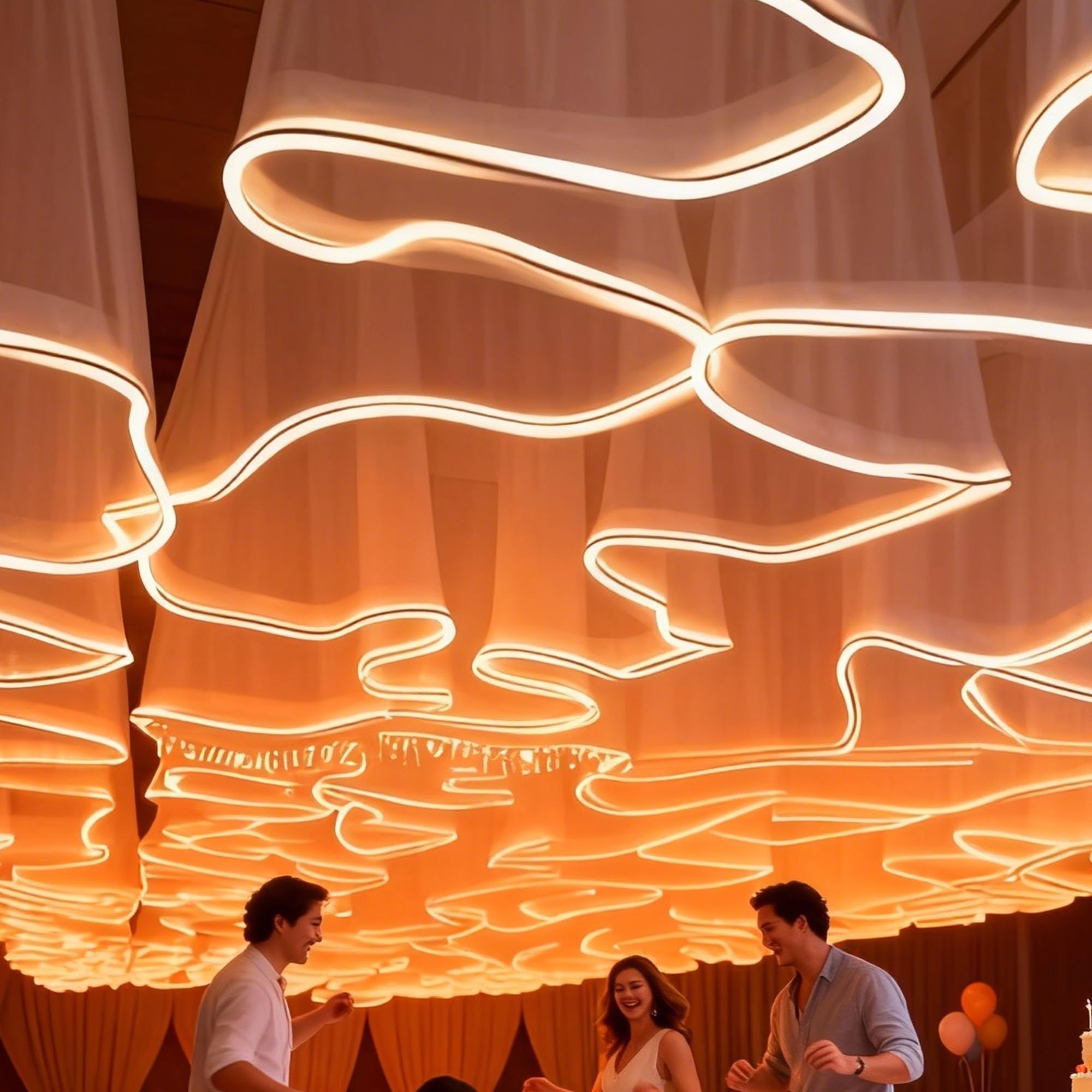 LED-Lichtleiste, 50/100 m lang, einfache Installation, wiederverwendbare Deckendekoration für Geburtstag, Party, Hochzeit