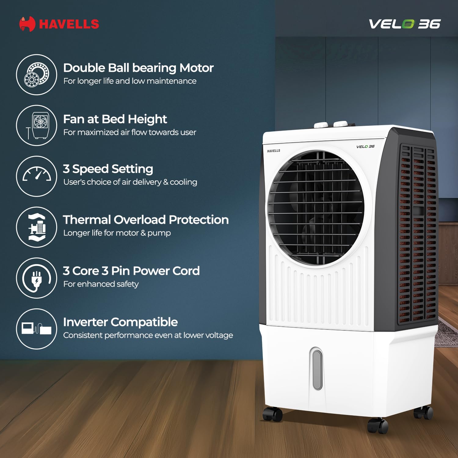 Review Havells Velo 36 L Personal Air Cooler For Room|Powerful 5 Review Havells Velo 36 L Personal Air Cooler For Room|Powerful