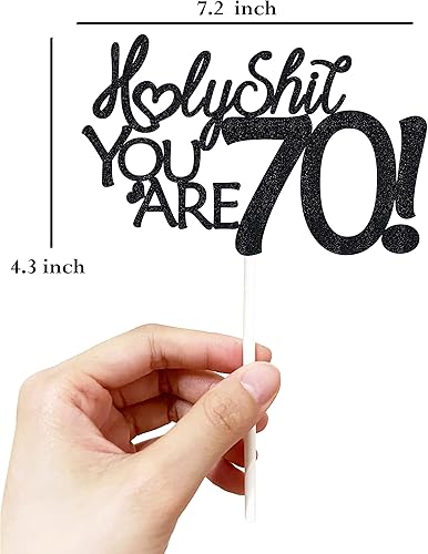 Miniatura 2 de Decoración para tartas de cumpleaños número 70  purpurina negra, decoración de setenta para tartas, decoraciones de cumpleaños 70